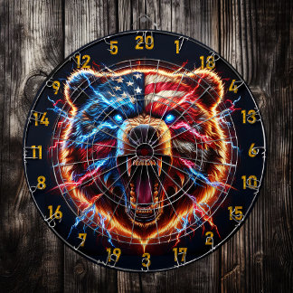 激しい稲妻クマと激しい強さ ダーツボード