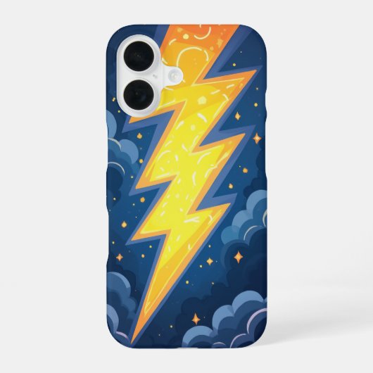 激しい稲妻 iPhone 16ケース (裏面)