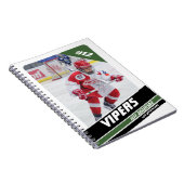 激しい緑の白にホッケープレーヤーのキープサケ ノートブック (右側)