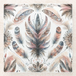 激しい羽毛 ガラスコースター