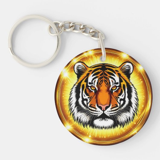 激しい表情を持つトライラストレーション キーホルダー (正面)