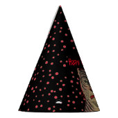 激しい誕生日アジアンストライプタイガーの赤いドット パーティーハット (左)