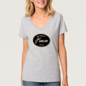 激しい贈り物、女性のVネックTシャツ、グレー Tシャツ (正面)