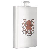 激しい赤いタコの触手文字 フラスク (右)