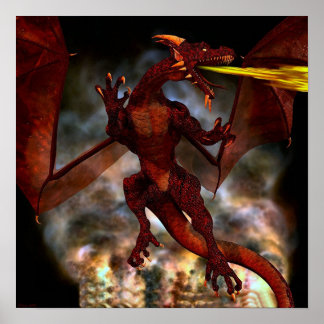 激しい赤いドラゴン ポスター