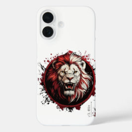 激しい赤毛の獅子頭部部族グランジスタイル iPhone 16ケース