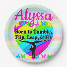 激しい転倒体操デザイン ペーパープレート