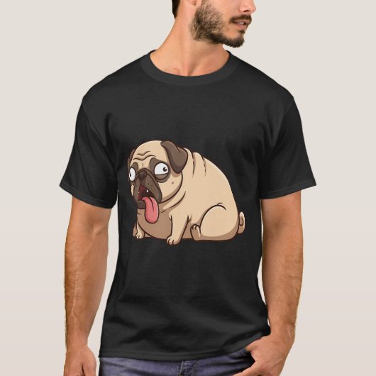 激しい重呼吸パグのミーム Tシャツ (正面)