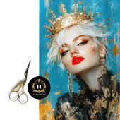 激しい金ゴールドクイーン抽象芸術アートデコパージュ 薄葉紙