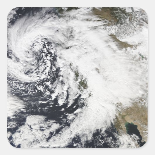 激しい風の連続した強い嵐 スクエアシール (正面)