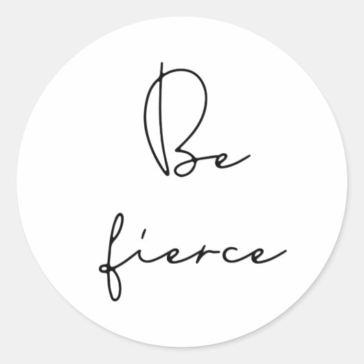 激しい黒いフォント ラウンドシール (正面)