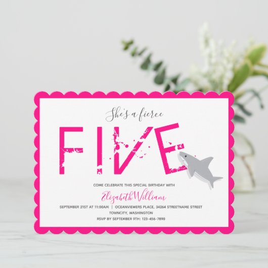 激しい5熱いピンクのサメ動物5位 招待状 (スタンド正面)