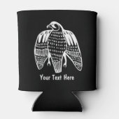 激しい《鳥》ハヤブサはクーラー – 独自の文字を追加 缶クーラー (裏面)