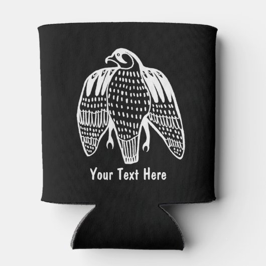 激しい《鳥》ハヤブサはクーラー – 独自の文字を追加 缶クーラー (裏面)