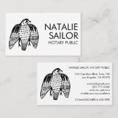 激しい《鳥》ハヤブサユニークロモダンゴ公証人 名刺 (正面/裏面)