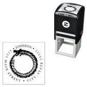 激しいOutroborosシルエット戻りラベル セルフインキングスタンプ (インサイチュ)