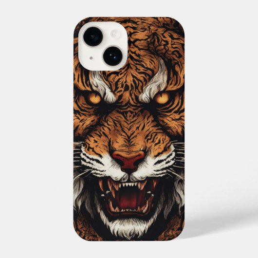 激しいTiger iPhoneカバー – の轟音の保護 iPhoneケース (裏面)