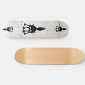 激しおもしろいい黒猫の漫画 スケートボード (横)