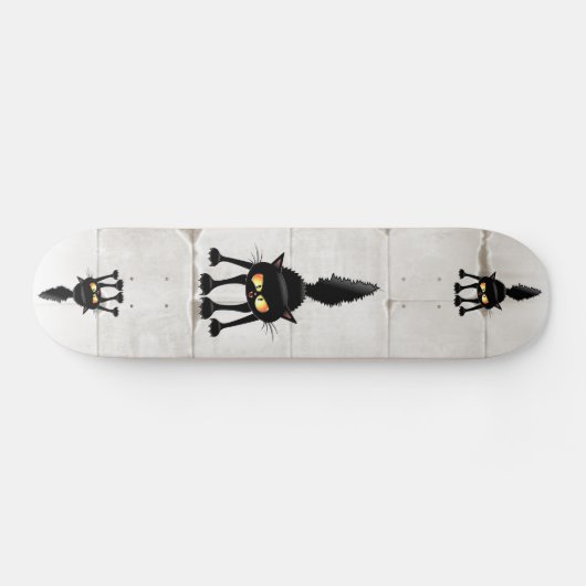 激しおもしろいい黒猫の漫画 スケートボード (横)