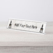 激しおもしろいい黒猫の漫画 デスクネームプレート (正面)