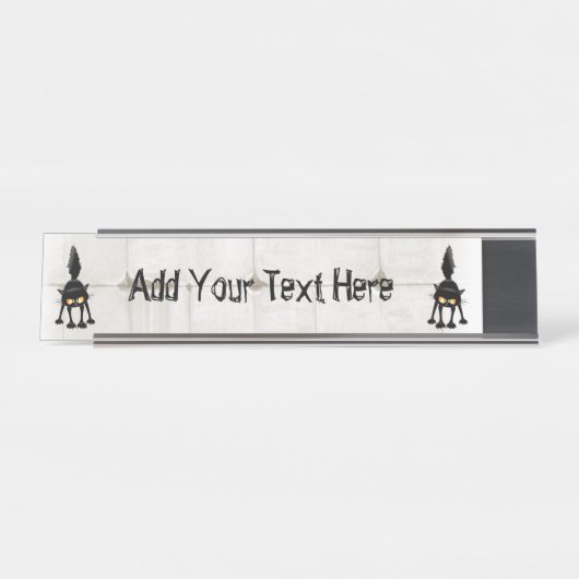 激しおもしろいい黒猫の漫画 デスクネームプレート (正面)