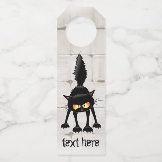 激しおもしろいい黒猫の漫画 ボトルネックタグ (正面)