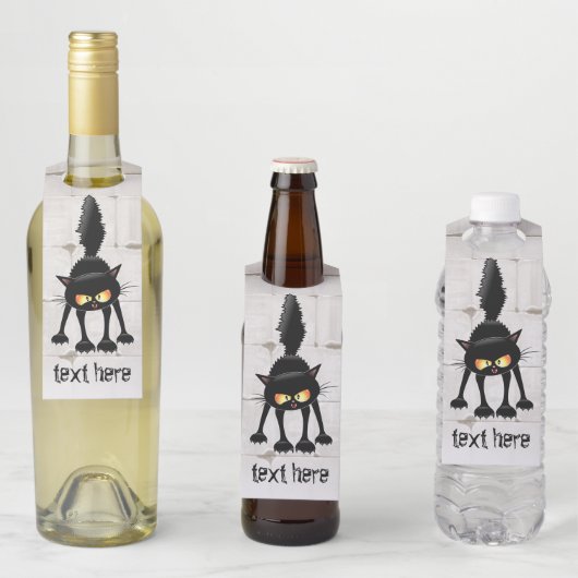 激しおもしろいい黒猫の漫画 ボトルネックタグ (インサイチュ)