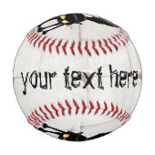 激しおもしろいい黒猫の漫画 野球ボール (裏面)