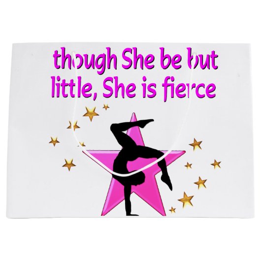 激しく力強い体操選手 ラージペーパーバッグ (正面)