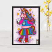 激しく素晴らしいユニコーン カード (黄色い花)