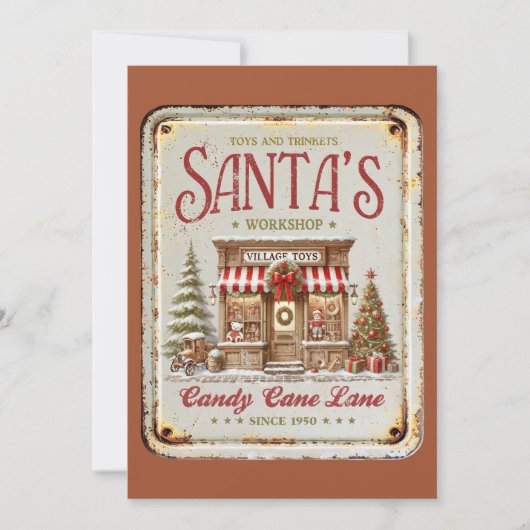 激しく素朴なサンタスワークショップヴィレッジトイ1950 シーズンカード (正面)