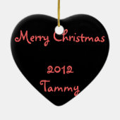 激しく赤いバラ セラミックオーナメント (裏面)