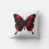 激しく赤い蝶 クッション (正面)