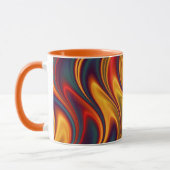 激しく赤く黄色い青の波 マグカップ (左)