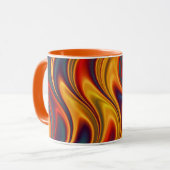激しく赤く黄色い青の波 マグカップ (正面左)
