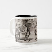 激しく風刺する漫画悲惨な実験 ツートーンマグカップ (正面左)