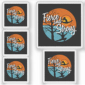 激しく、強い女性体操をする シール (正面)