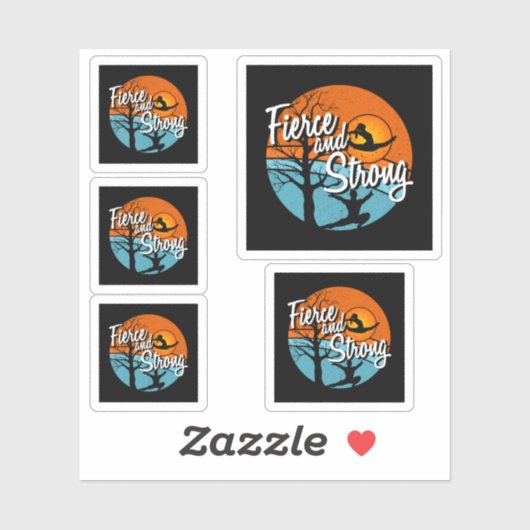 激しく、強い女性体操をする シール (シート)