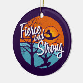 激しく、強い女性体操をする セラミックオーナメント (左)