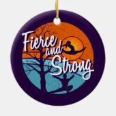 激しく、強い女性体操をする セラミックオーナメント (裏面)