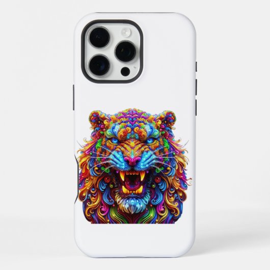 激し白熱［赤熱］光を放つい虎 iPhoneケース (裏面)