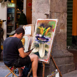 激動する抽象芸術の情熱の花 ポスター