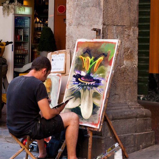激動する抽象芸術の情熱の花 ポスター