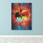 激変こうもりロゴ キャンバスプリント (インサイチュ (ウッドフロア))