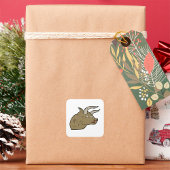 激怒しい牛素朴頭野生動物 スクエアシール