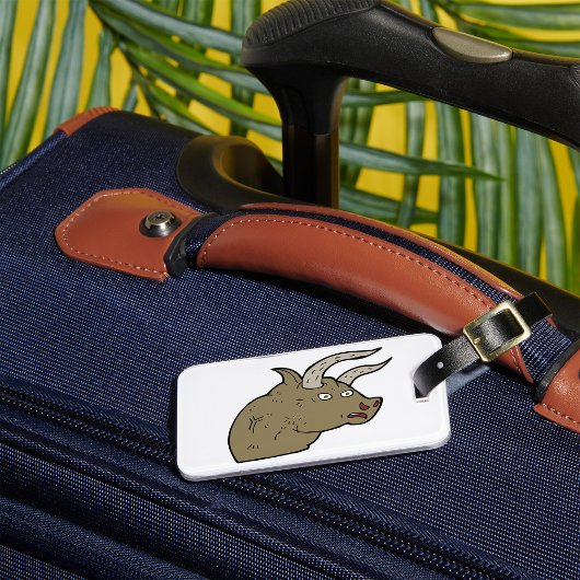 激怒しい牛素朴頭野生動物 ラゲッジタグ