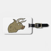 激怒しい牛素朴頭野生動物 ラゲッジタグ (正面横)