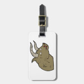 激怒しい牛素朴頭野生動物 ラゲッジタグ (正面縦)