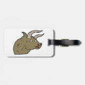 激怒しい牛素朴頭野生動物 ラゲッジタグ (裏面横)