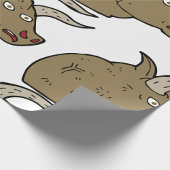 激怒しい牛素朴頭野生動物 ラッピングペーパー